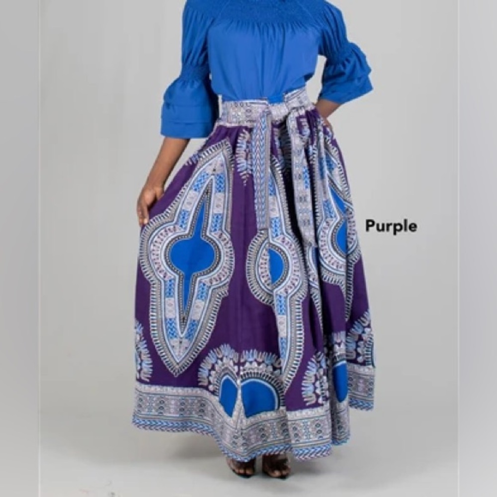 ETHNIC AFRICAN PRINT WRAP MAXI SKIRT FREE SIZE  one size fits all ONLY SKIRT!